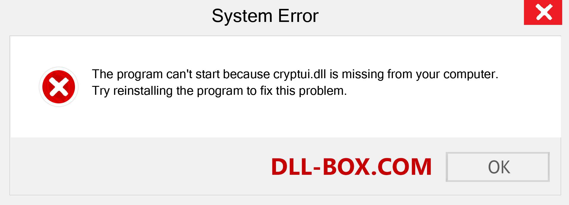  cryptui.dll file is missing?. Download for Windows 7, 8, 10 - Fix  cryptui dll Missing Error on Windows, photos, images